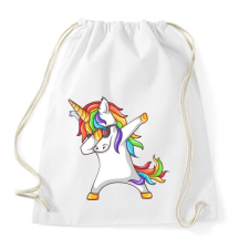PRINTFASHION Dabbing unikornis - Sportzsák, Tornazsák - Fehér tornazsák