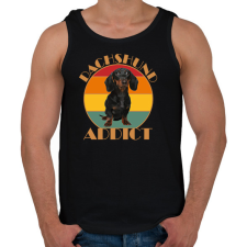 PRINTFASHION Dachshund addict - Férfi atléta - Fekete atléta, trikó