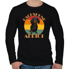 PRINTFASHION Dachshund addict - Férfi hosszú ujjú póló - Fekete