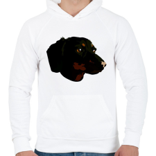 PRINTFASHION dachshund face - Férfi kapucnis pulóver - Fehér férfi pulóver, kardigán