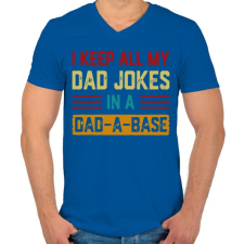 PRINTFASHION DAD-A-BASE - Férfi V-nyakú póló - Királykék férfi póló