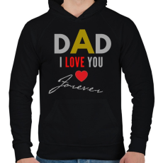 PRINTFASHION dad i love you - Férfi kapucnis pulóver - Fekete