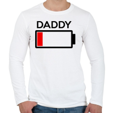 PRINTFASHION DADDY - Férfi hosszú ujjú póló - Fehér férfi póló