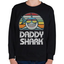 PRINTFASHION Daddy shark - Gyerek pulóver - Fekete gyerek pulóver, kardigán
