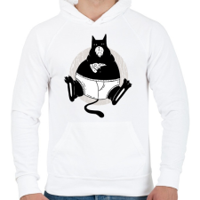 PRINTFASHION Dagi macska - Férfi kapucnis pulóver - Fehér férfi pulóver, kardigán