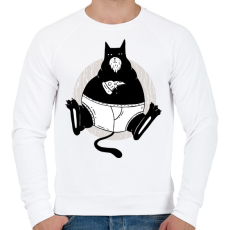 PRINTFASHION Dagi macska - Férfi pulóver - Fehér