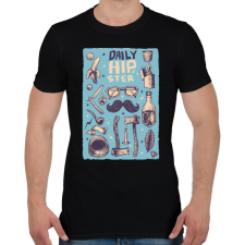 PRINTFASHION Daily Hipster - Férfi póló - Fekete férfi póló