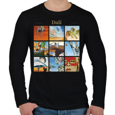 PRINTFASHION Dalí - részletek - Férfi hosszú ujjú póló - Fekete