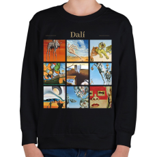 PRINTFASHION Dalí - részletek - Gyerek pulóver - Fekete