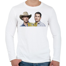 PRINTFASHION Dallas - Férfi hosszú ujjú póló - Fehér férfi póló