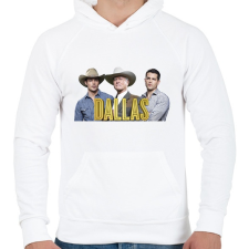 PRINTFASHION Dallas - Férfi kapucnis pulóver - Fehér férfi pulóver, kardigán