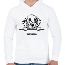 PRINTFASHION Dalmata - Férfi kapucnis pulóver - Fehér férfi pulóver, kardigán