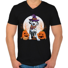 PRINTFASHION Dalmata halloween - Férfi V-nyakú póló - Fekete férfi póló