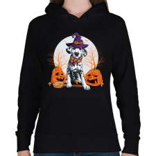 PRINTFASHION Dalmata halloween - Női kapucnis pulóver - Fekete női pulóver, kardigán