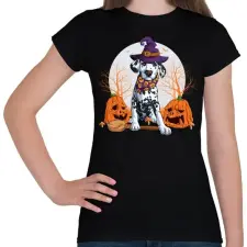 PRINTFASHION Dalmata halloween - Női póló - Fekete női póló