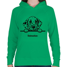PRINTFASHION Dalmata - Női kapucnis pulóver - Zöld női pulóver, kardigán