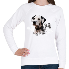 PRINTFASHION dalmata - Női pulóver - Fehér női pulóver, kardigán