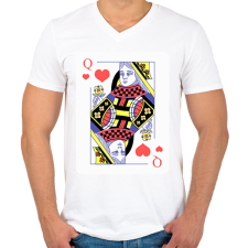 PRINTFASHION Dáma szív - Férfi V-nyakú póló - Fehér férfi póló