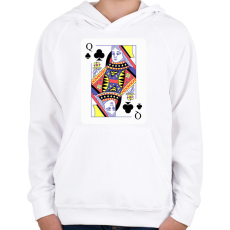 PRINTFASHION Dáma treff - Gyerek kapucnis pulóver - Fehér