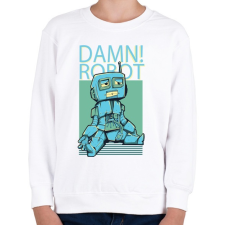 PRINTFASHION Damn Robot- - Gyerek pulóver - Fehér gyerek pulóver, kardigán