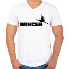 PRINTFASHION DANCER - Férfi V-nyakú póló - Fehér