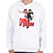 PRINTFASHION Dandadan - Gyerek kapucnis pulóver - Fehér gyerek pulóver, kardigán