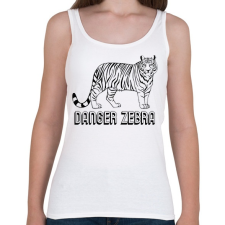 PRINTFASHION Danger zebra - Női atléta - Fehér női trikó