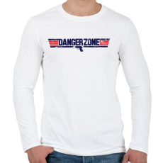 PRINTFASHION Danger Zone - Férfi hosszú ujjú póló - Fehér