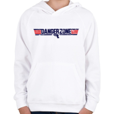 PRINTFASHION Danger Zone - Gyerek kapucnis pulóver - Fehér gyerek pulóver, kardigán