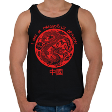 PRINTFASHION Dangerous dragon - Férfi atléta - Fekete