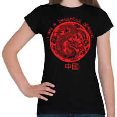 PRINTFASHION Dangerous dragon - Női póló - Fekete