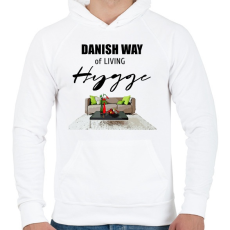 PRINTFASHION danish way of living hygge - Férfi kapucnis pulóver - Fehér