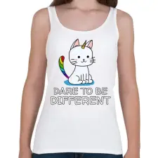 PRINTFASHION Dare to be different - Női atléta - Fehér női trikó