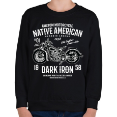 PRINTFASHION Dark Iron 1958 legendás motor - Gyerek pulóver - Fekete