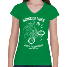 PRINTFASHION Darkside rider - Női V-nyakú póló - Zöld női póló