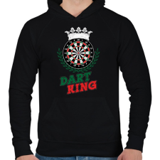 PRINTFASHION Dart King - Férfi kapucnis pulóver - Fekete férfi pulóver, kardigán