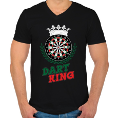PRINTFASHION Dart King - Férfi V-nyakú póló - Fekete