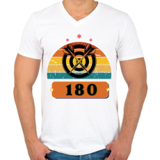 PRINTFASHION darts5 - Férfi V-nyakú póló - Fehér