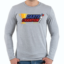 PRINTFASHION Darts bajnok - Férfi hosszú ujjú póló - Sport szürke férfi póló