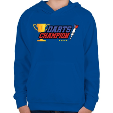 PRINTFASHION Darts bajnok - Gyerek kapucnis pulóver - Királykék