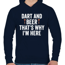 PRINTFASHION Darts&beer - Férfi kapucnis pulóver - Sötétkék