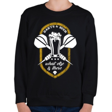 PRINTFASHION Darts és Sör - Gyerek pulóver - Fekete gyerek pulóver, kardigán