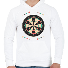 PRINTFASHION Darts - Férfi kapucnis pulóver - Fehér