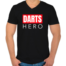 PRINTFASHION DARTS HERO - Férfi V-nyakú póló - Fekete férfi póló