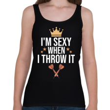 PRINTFASHION Darts mester - Női atléta - Fekete női trikó