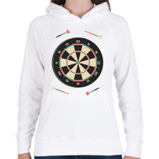 PRINTFASHION Darts - Női kapucnis pulóver - Fehér női pulóver, kardigán