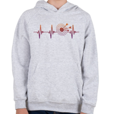 PRINTFASHION Darts szívritmus - Gyerek kapucnis pulóver - Sport szürke gyerek pulóver, kardigán