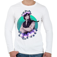 PRINTFASHION DarylD - Férfi hosszú ujjú póló - Fehér férfi póló