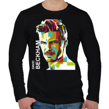 PRINTFASHION David Beckham focista - Férfi hosszú ujjú póló - Fekete férfi póló