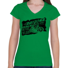 PRINTFASHION Daytona - Női V-nyakú póló - Zöld